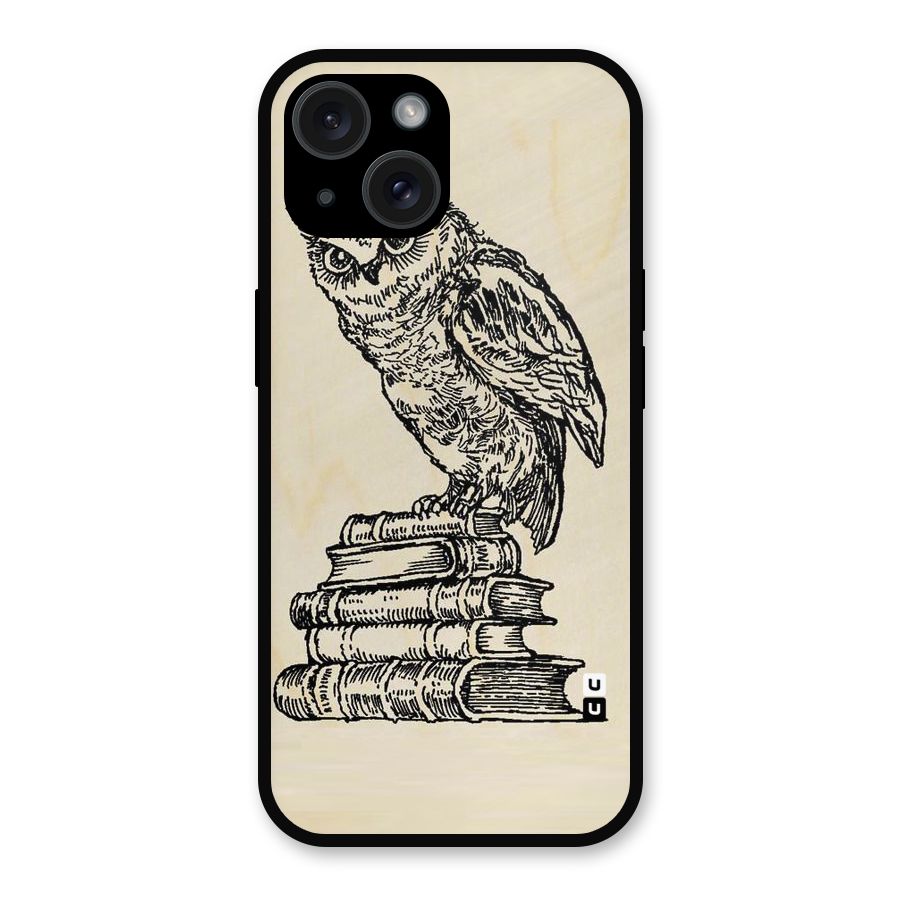 Book Owl Metal Back Case for iPhone 15