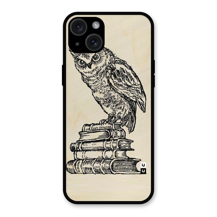 Book Owl Metal Back Case for iPhone 15 Plus