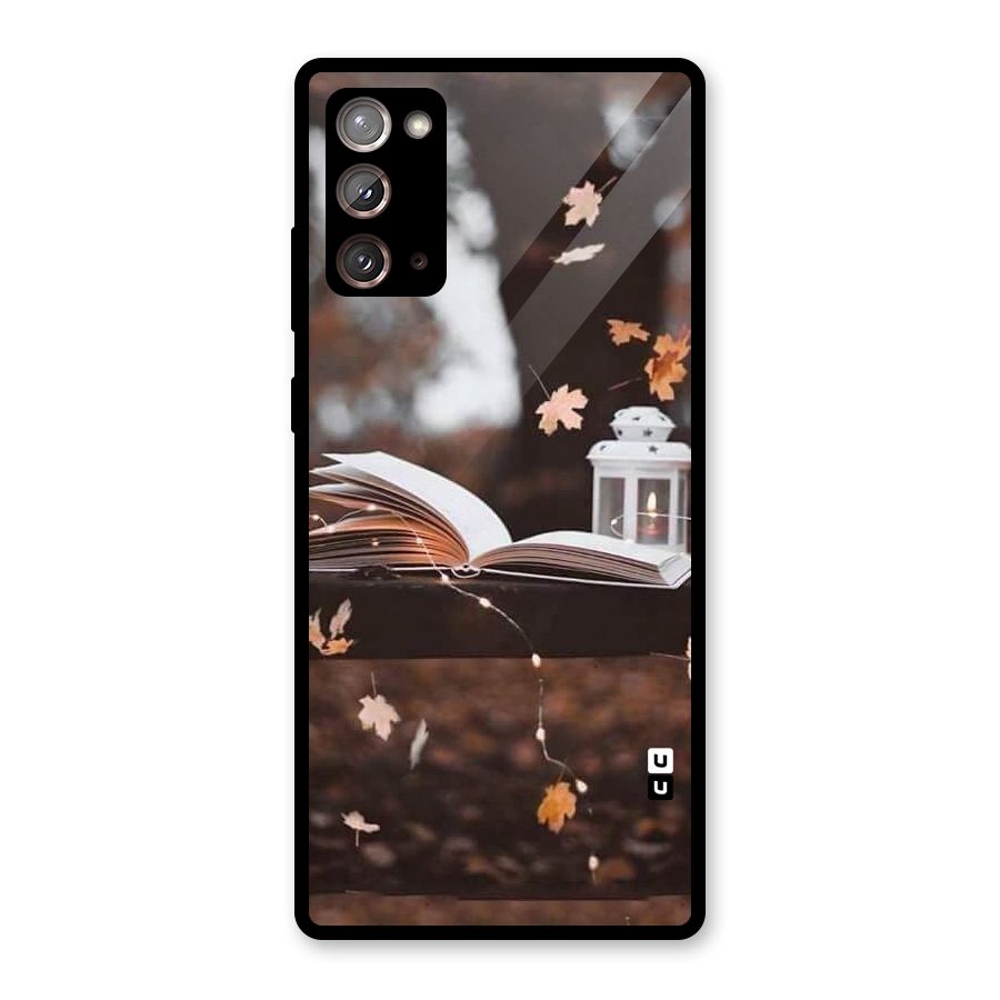 Book and Fall Leaves Glass Back Case for Galaxy Note 20