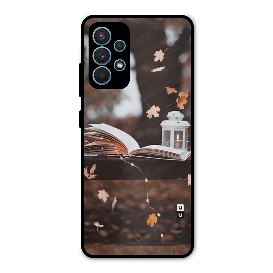 Book and Fall Leaves Metal Back Case for Galaxy A32
