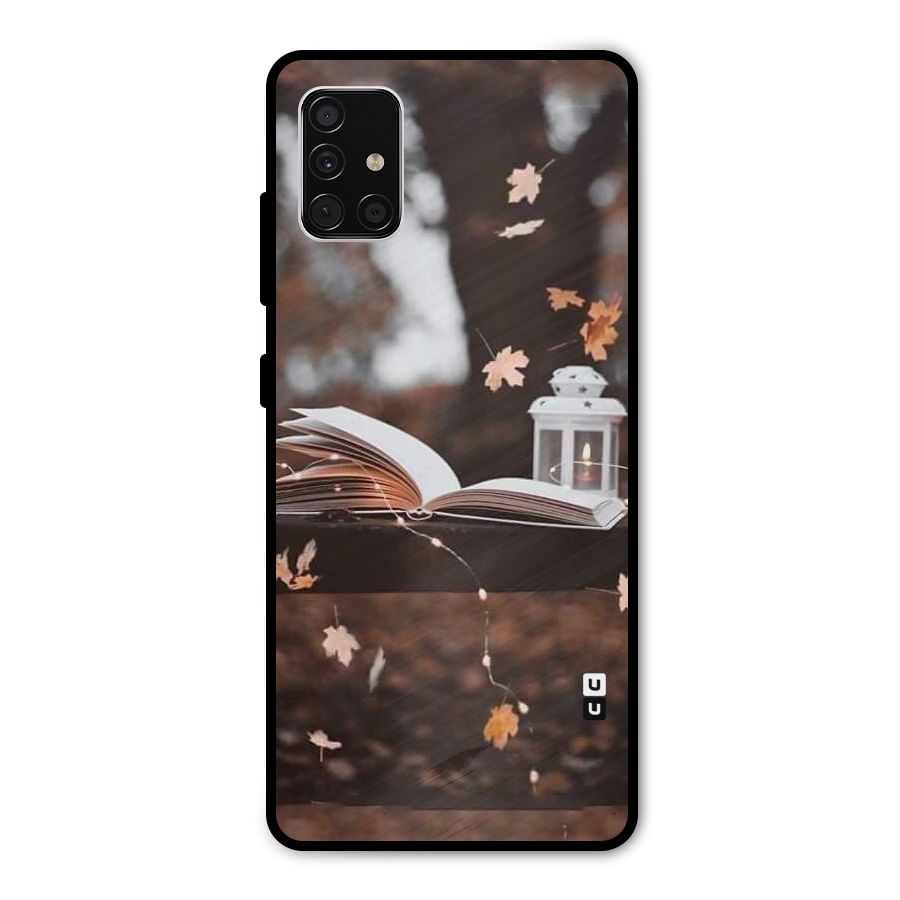 Book and Fall Leaves Metal Back Case for Galaxy A51