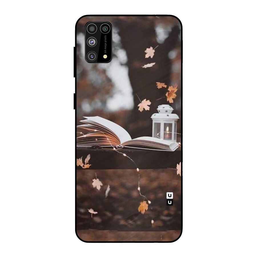 Book and Fall Leaves Metal Back Case for Galaxy M31