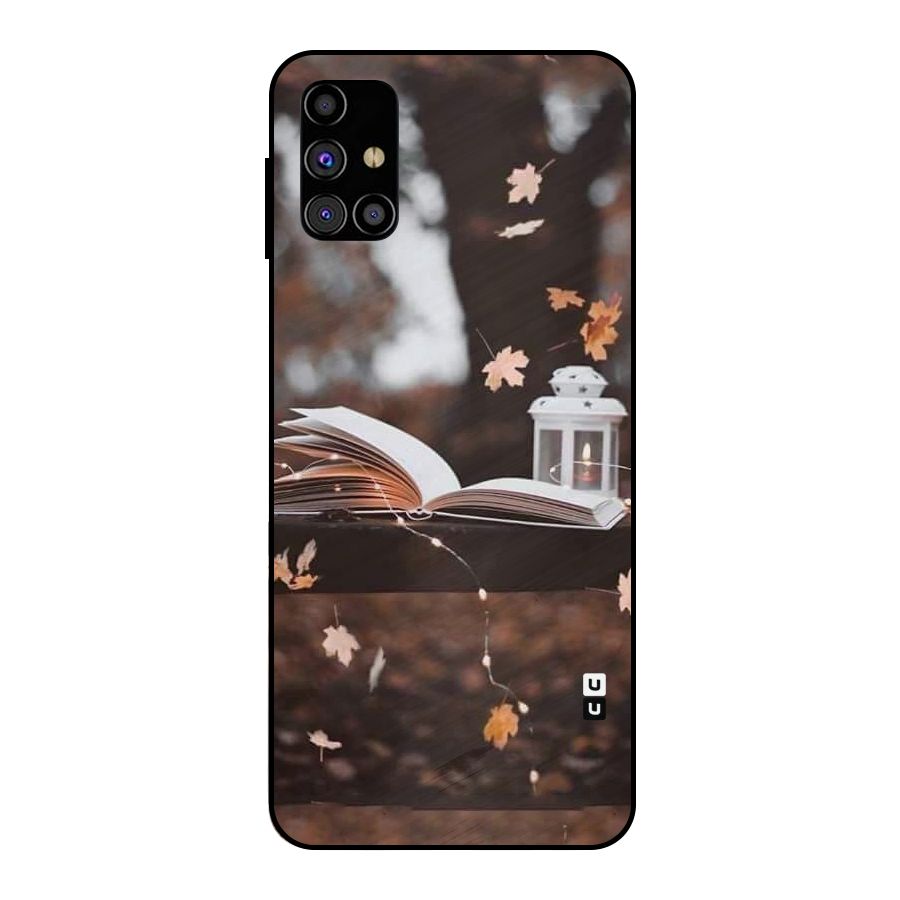 Book and Fall Leaves Metal Back Case for Galaxy M31s
