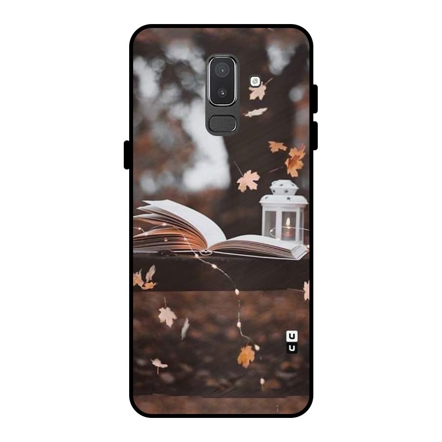 Book and Fall Leaves Metal Back Case for Galaxy On8 (2018)