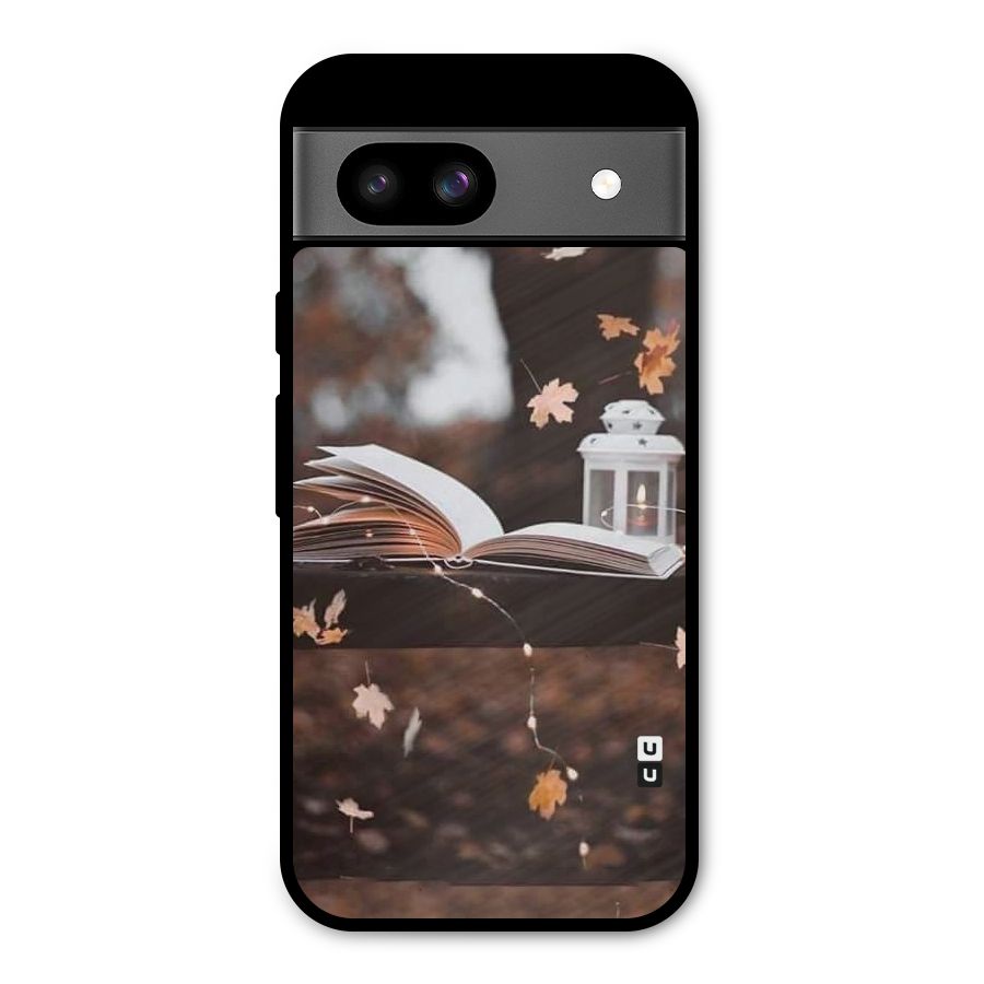 Book and Fall Leaves Metal Back Case for Google Pixel 8a