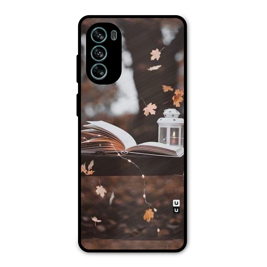Book and Fall Leaves Metal Back Case for Moto G62