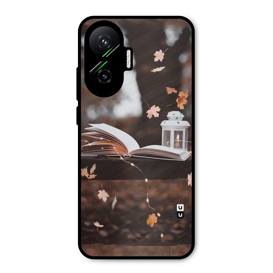 Book and Fall Leaves Metal Back Case for Poco F7