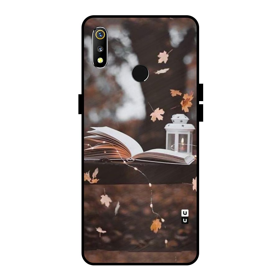 Book and Fall Leaves Metal Back Case for Realme 3i