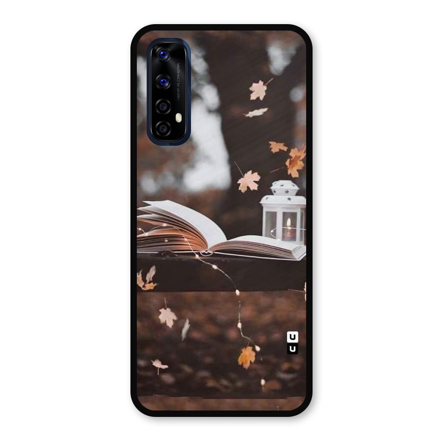 Book and Fall Leaves Metal Back Case for Realme 7