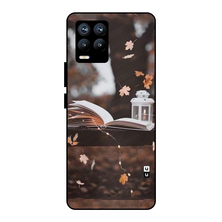Book and Fall Leaves Metal Back Case for Realme 8 Pro