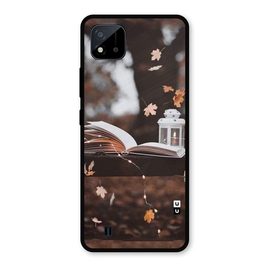 Book and Fall Leaves Metal Back Case for Realme C11 2021