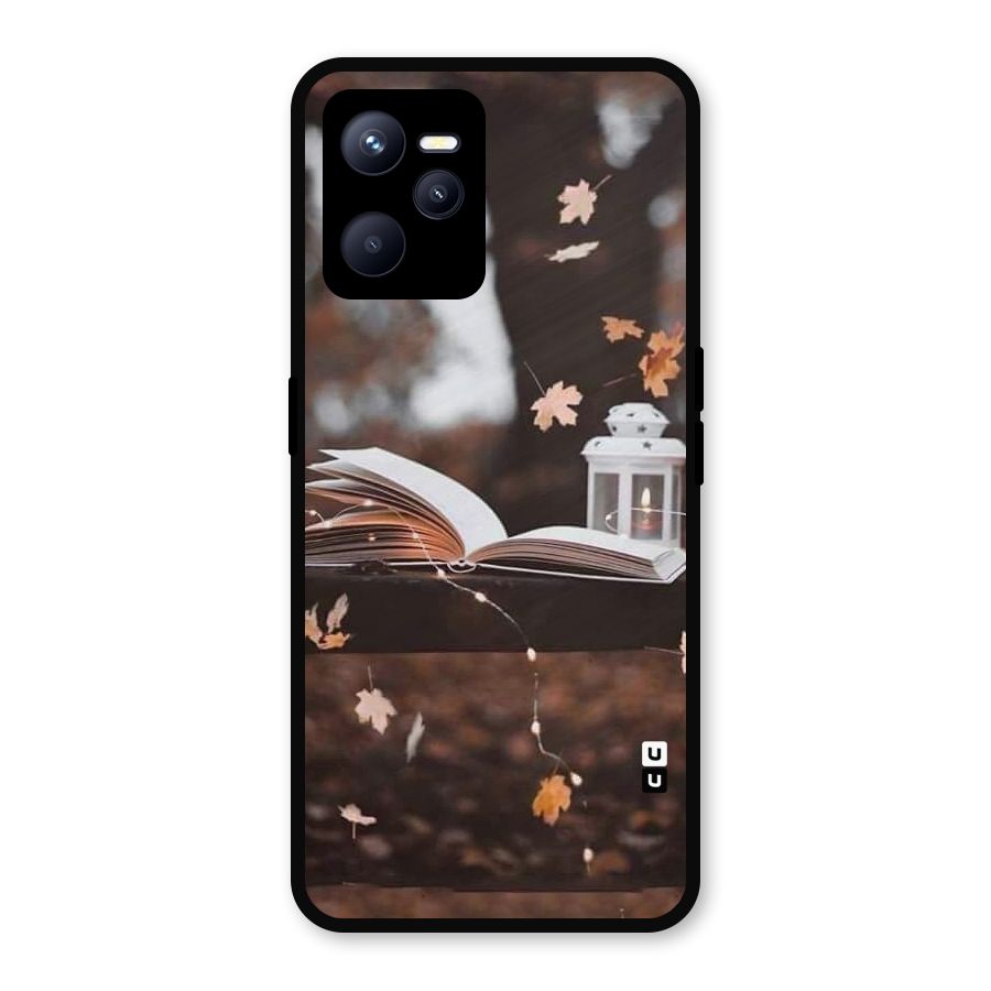 Book and Fall Leaves Metal Back Case for Realme C35
