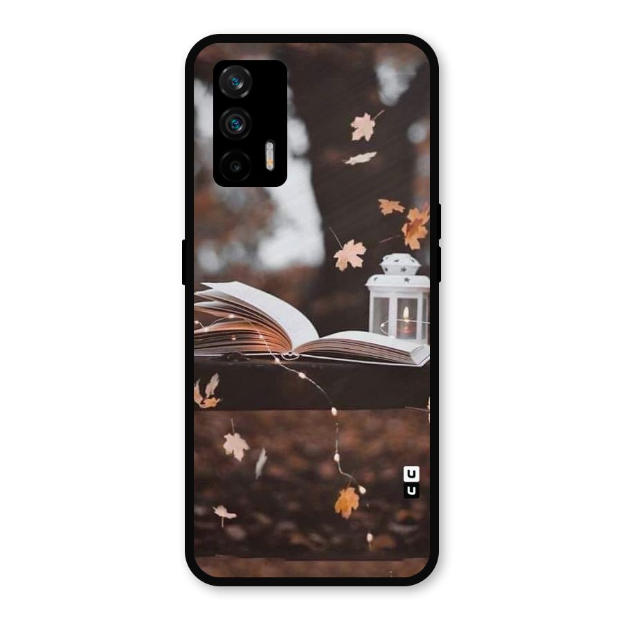 Book and Fall Leaves Metal Back Case for Realme GT 5G