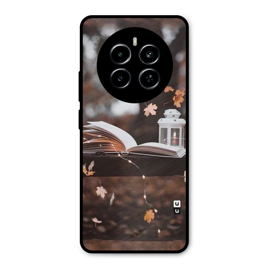 Book and Fall Leaves Metal Back Case for Realme P1