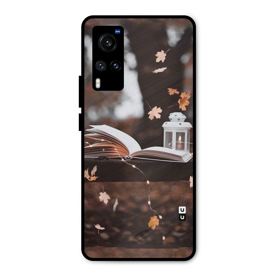 Book and Fall Leaves Metal Back Case for Vivo X60