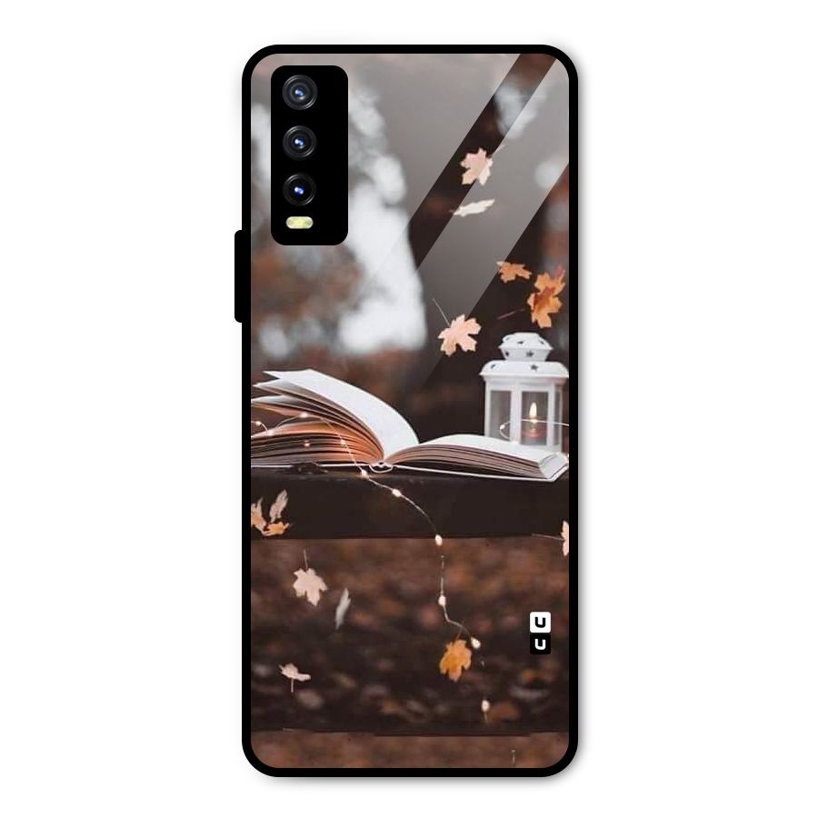 Book and Fall Leaves Metal Back Case for Vivo Y20
