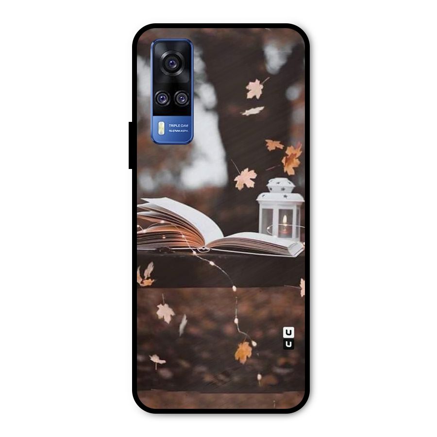 Book and Fall Leaves Metal Back Case for Vivo Y31