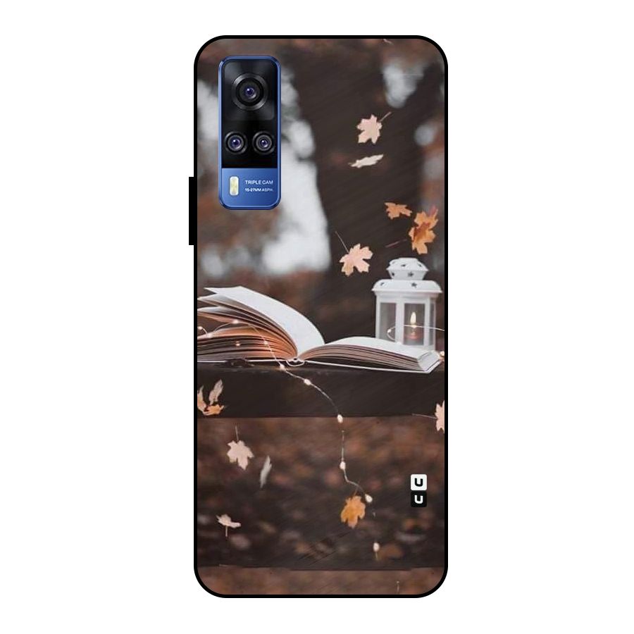 Book and Fall Leaves Metal Back Case for Vivo Y51