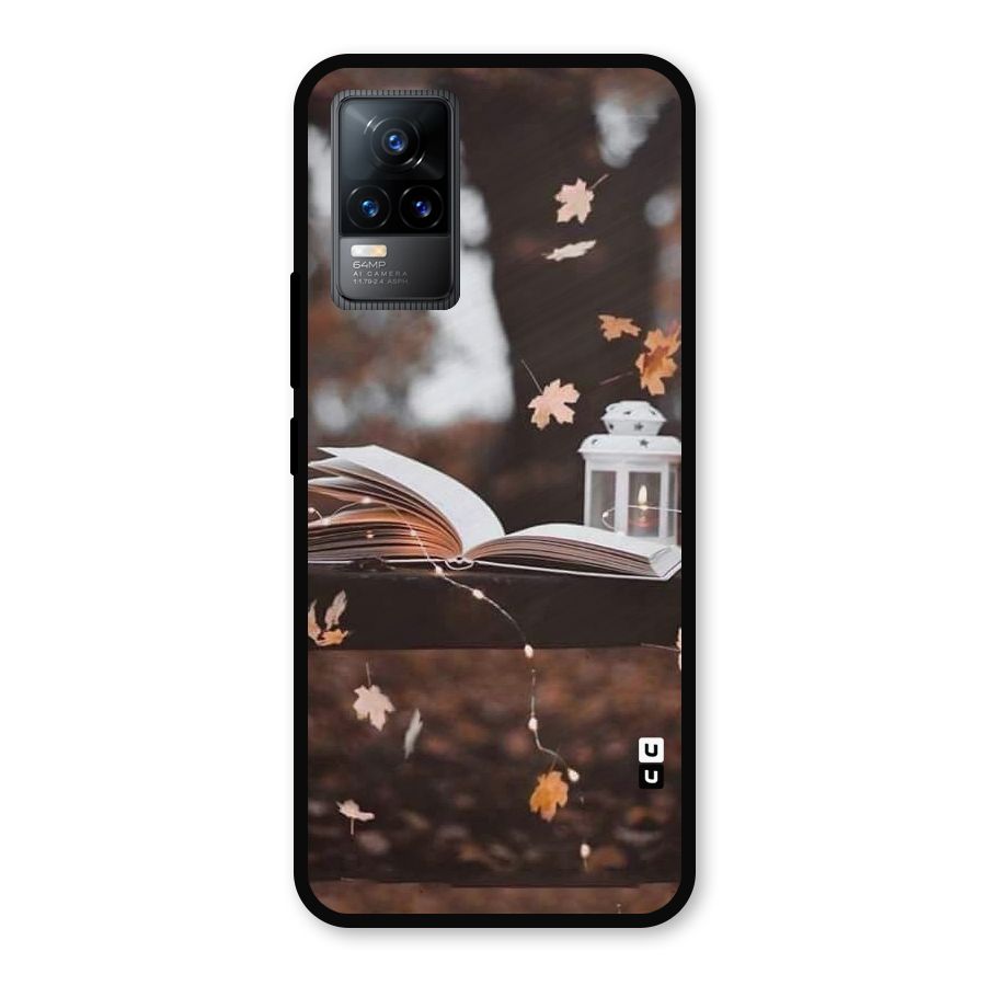 Book and Fall Leaves Metal Back Case for Vivo Y73