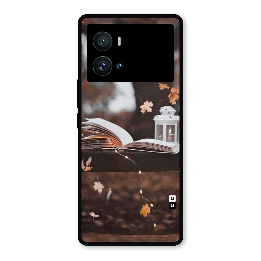 Book and Fall Leaves Metal Back Case for iQOO 9 Pro