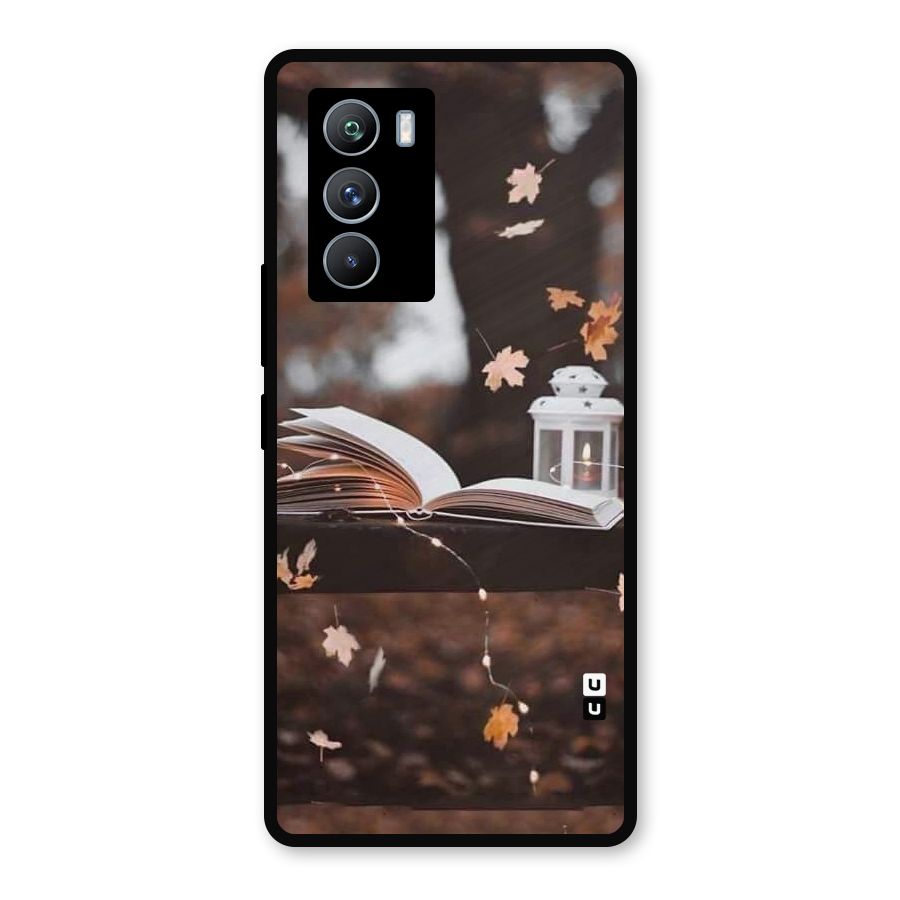 Book and Fall Leaves Metal Back Case for iQOO 9 SE