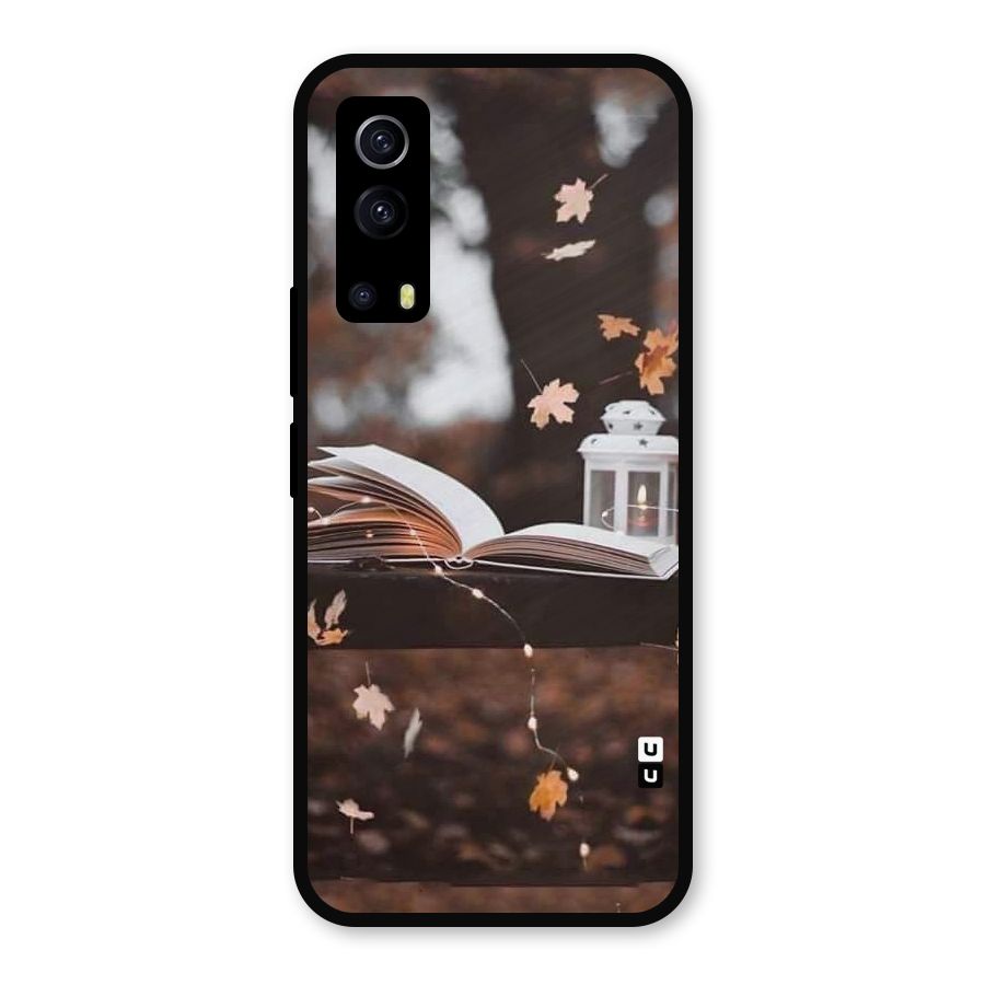 Book and Fall Leaves Metal Back Case for iQOO Z3