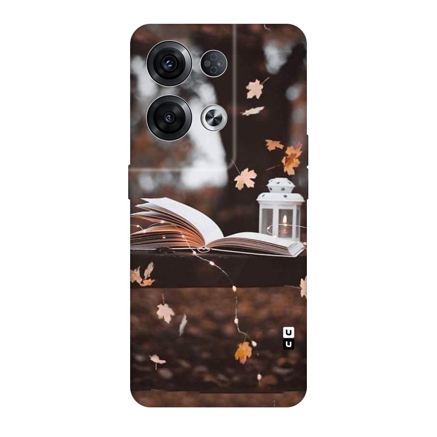 Book and Fall Leaves Original Polycarbonate Back Case for Oppo Reno8 Pro 5G