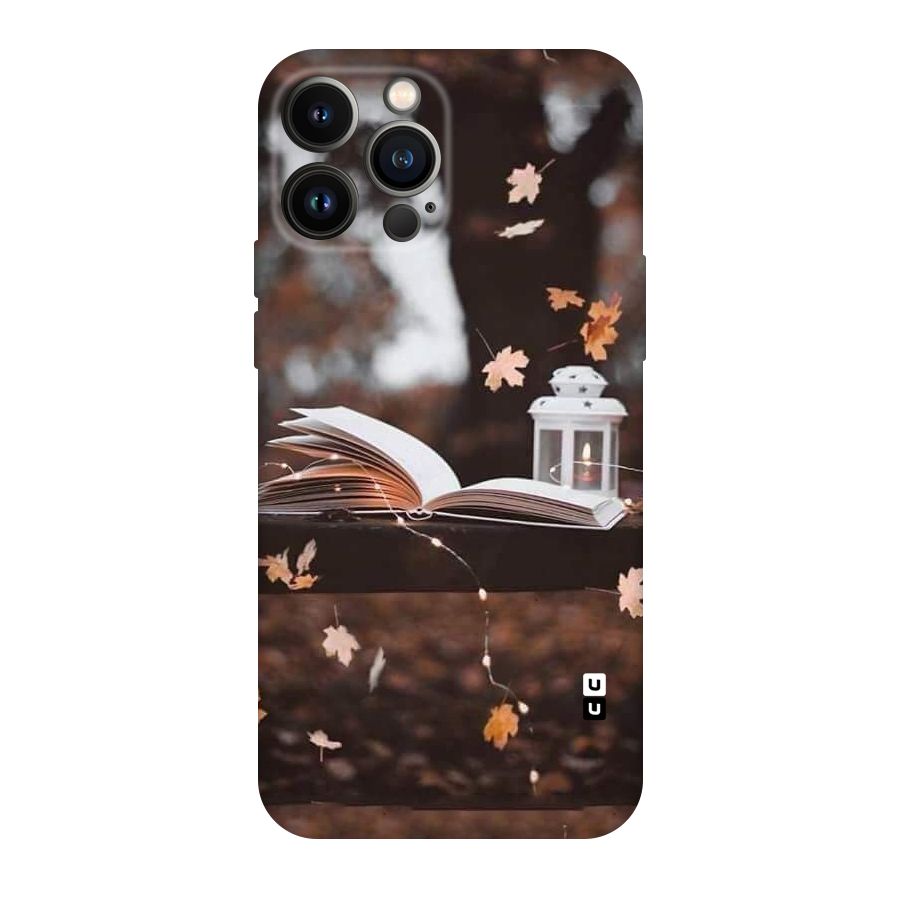 Book and Fall Leaves Original Polycarbonate Back Case for iPhone 13 Pro Max