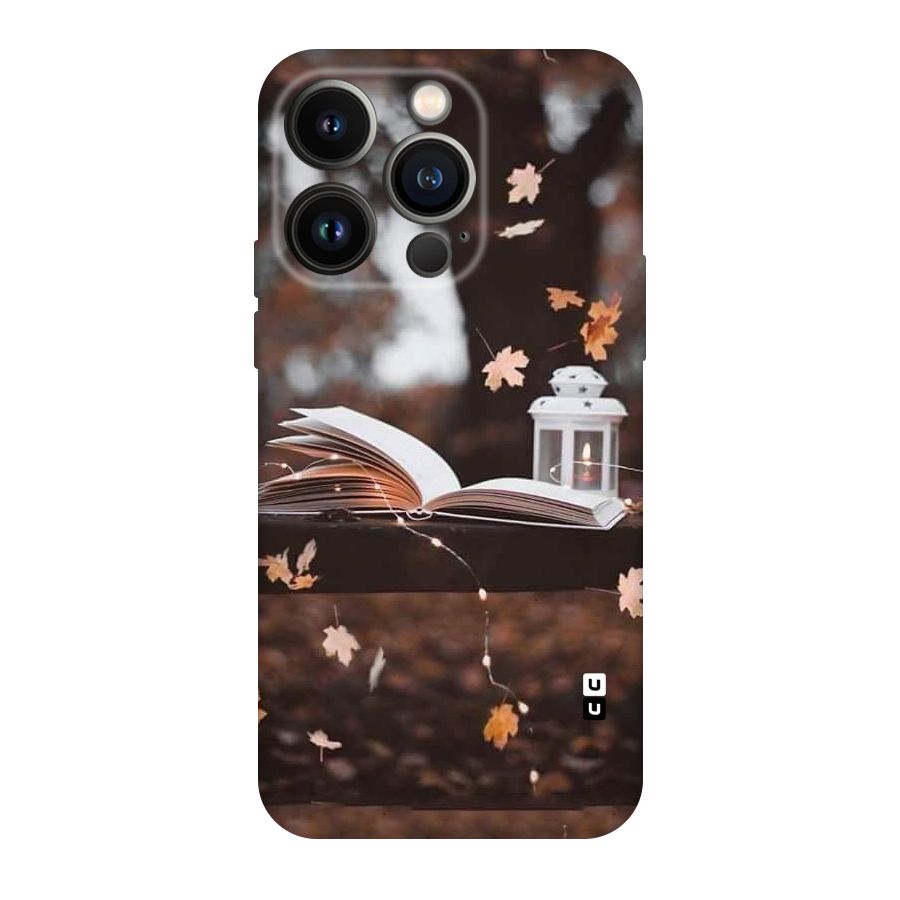 Book and Fall Leaves Original Polycarbonate Back Case for iPhone 14 Pro