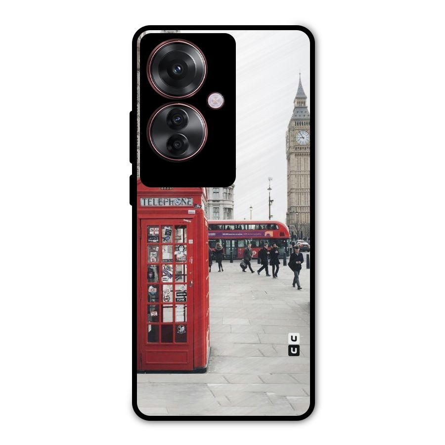 Booth In Red Metal Back Case for Oppo F25 Pro