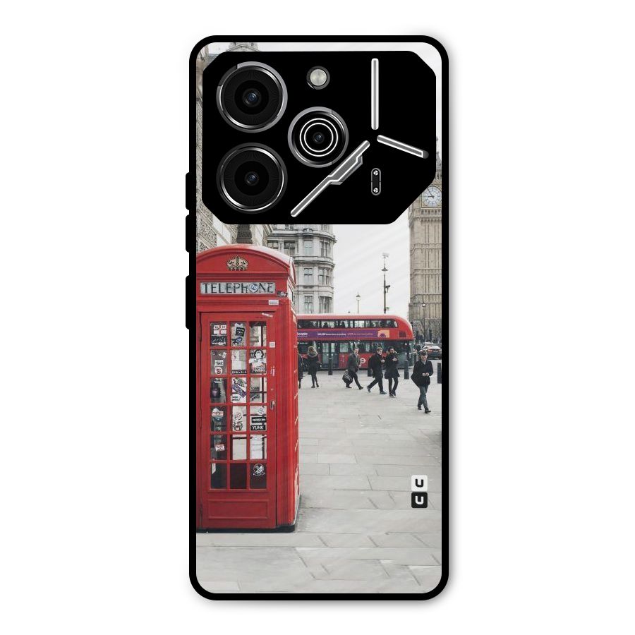 Booth In Red Metal Back Case for Tecno Pova 6 Pro