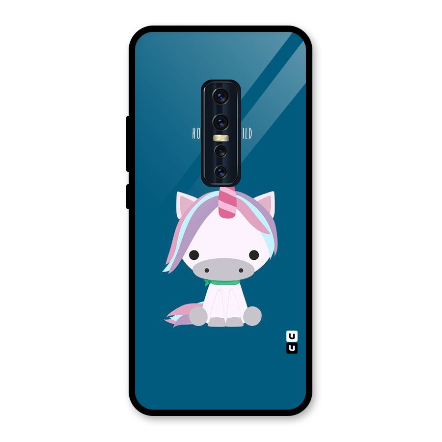 Born Wild Unicorn Glass Back Case for Vivo V17 Pro