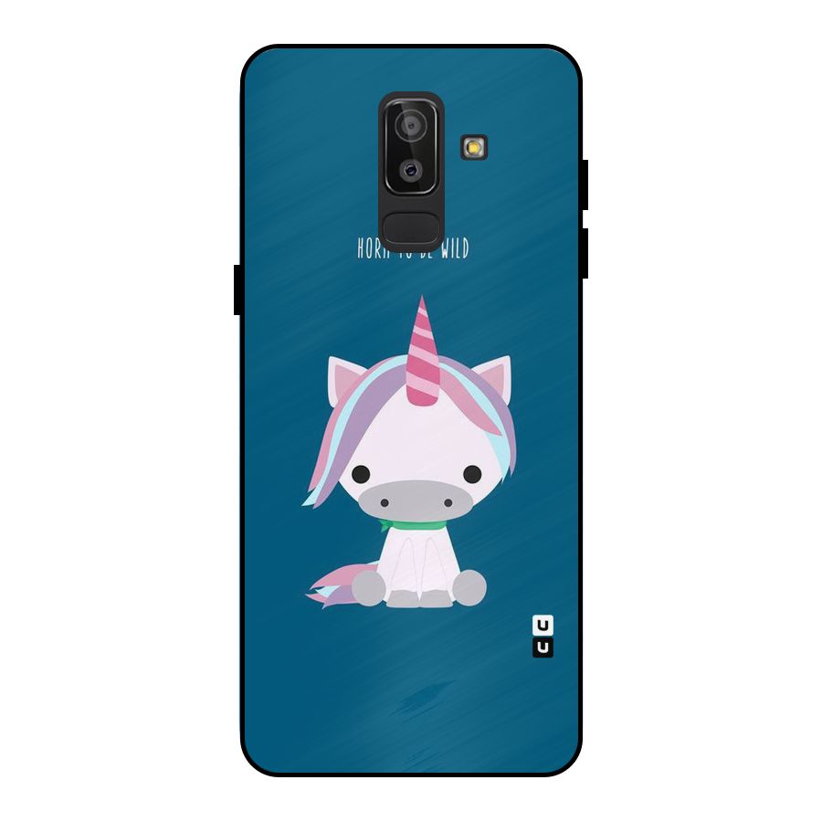 Born Wild Unicorn Metal Back Case for Galaxy J8