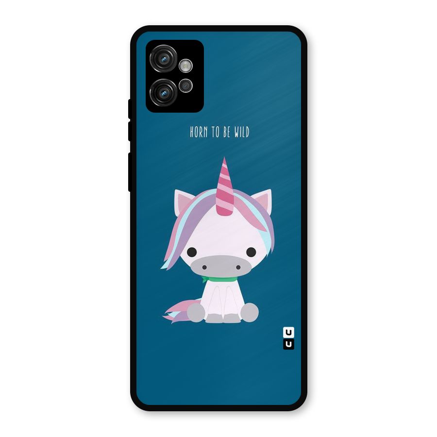 Born Wild Unicorn Metal Back Case for Moto G32