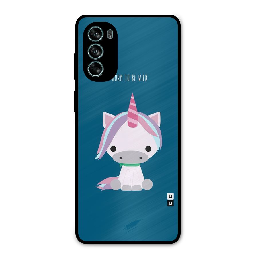 Born Wild Unicorn Metal Back Case for Moto G62