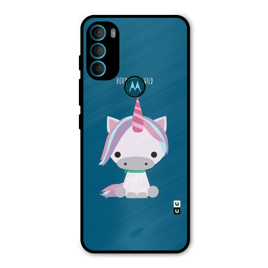 Born Wild Unicorn Metal Back Case for Moto G71 5G