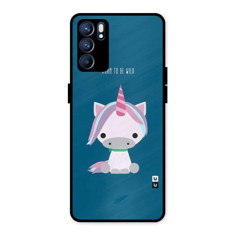 Born Wild Unicorn Metal Back Case for Oppo Reno6 5G