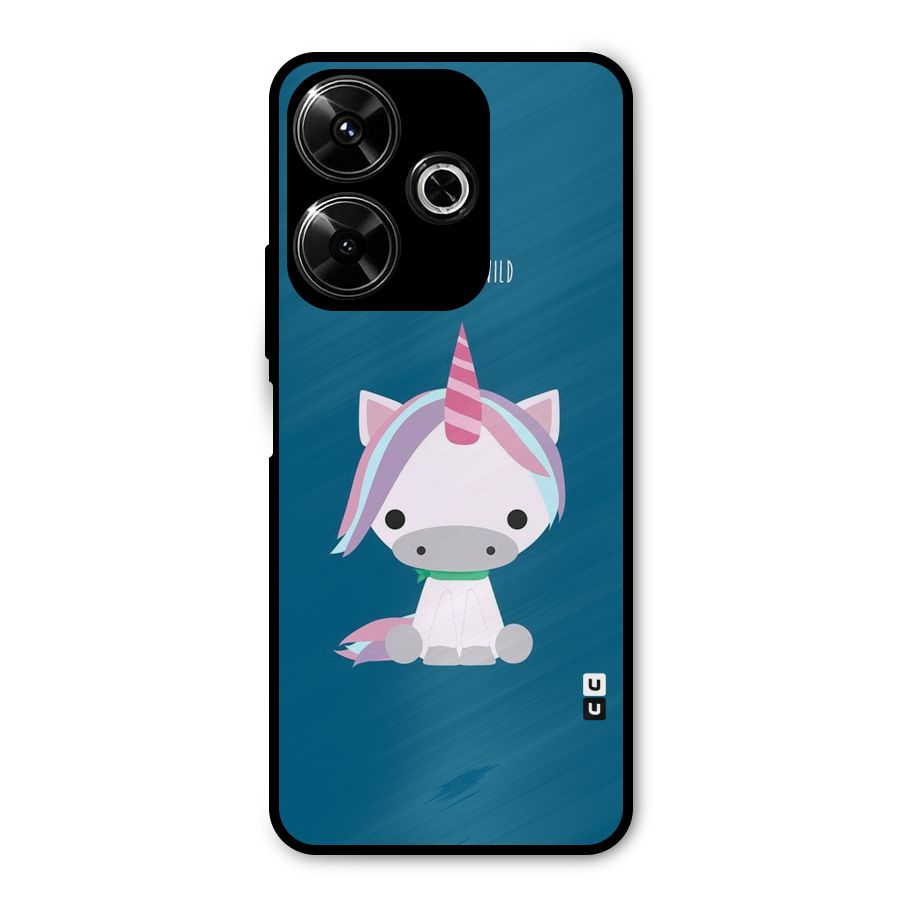 Born Wild Unicorn Metal Back Case for Poco M6 Plus
