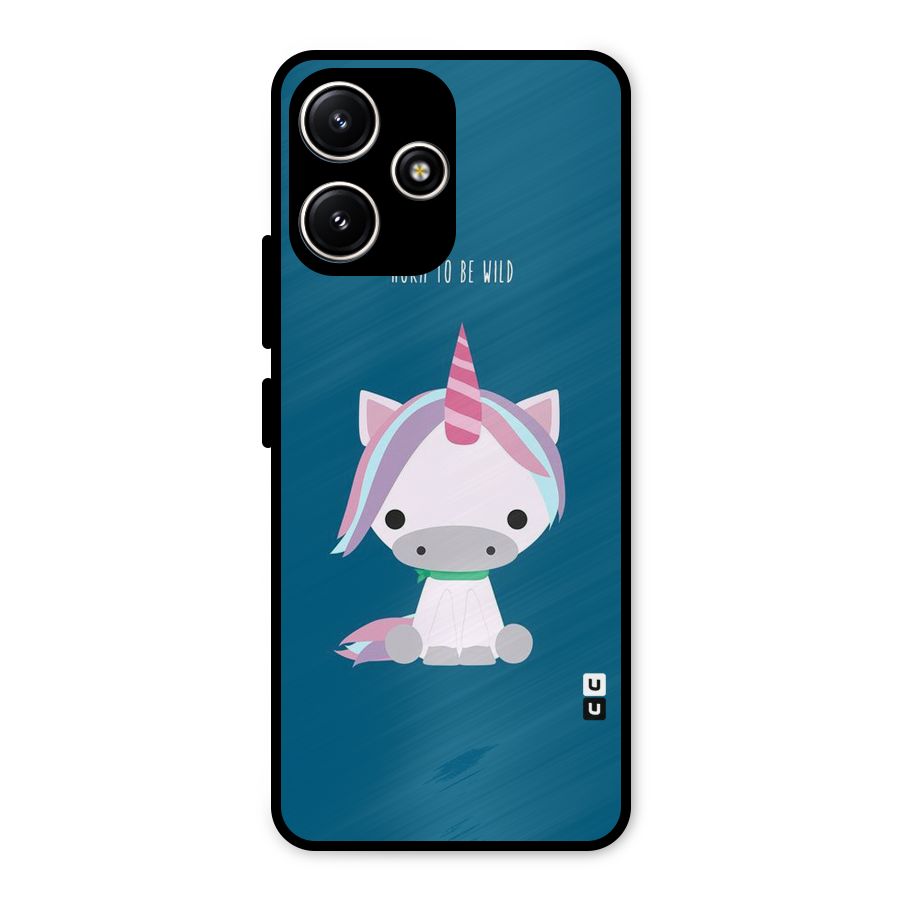 Born Wild Unicorn Metal Back Case for Poco M6 Pro