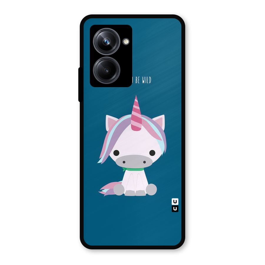 Born Wild Unicorn Metal Back Case for Realme 10 Pro
