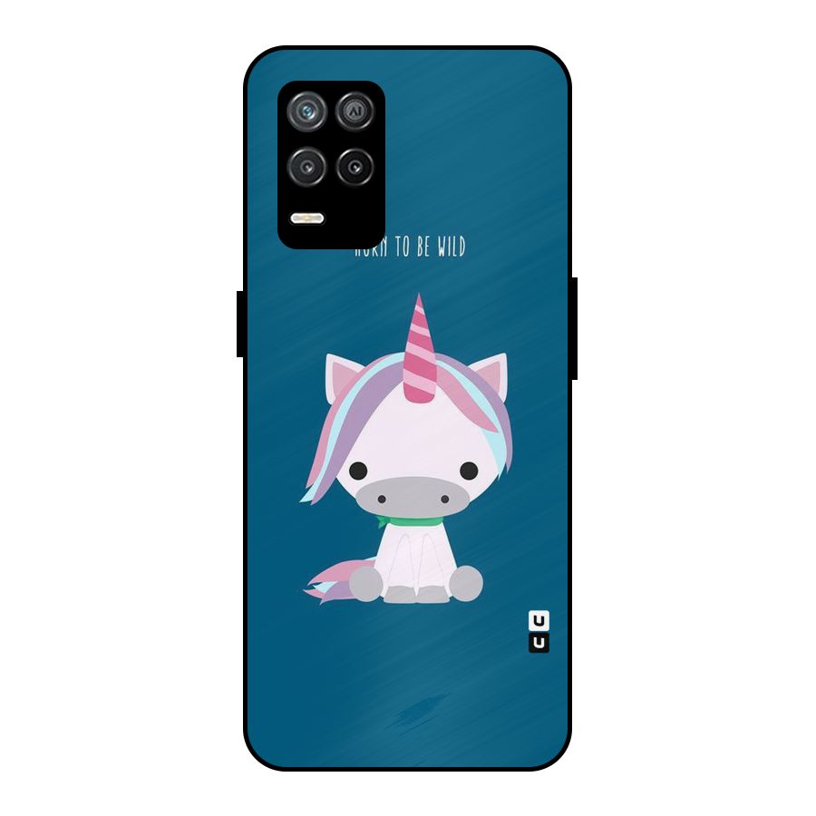 Born Wild Unicorn Metal Back Case for Realme 8 5G