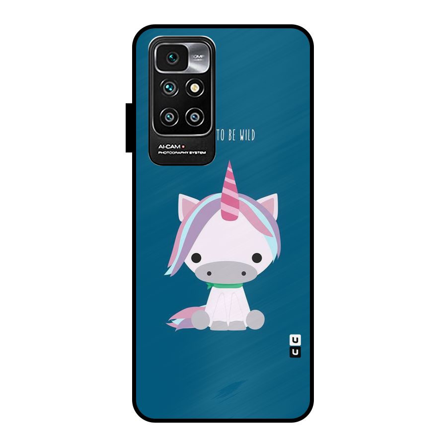 Born Wild Unicorn Metal Back Case for Redmi 10 Prime
