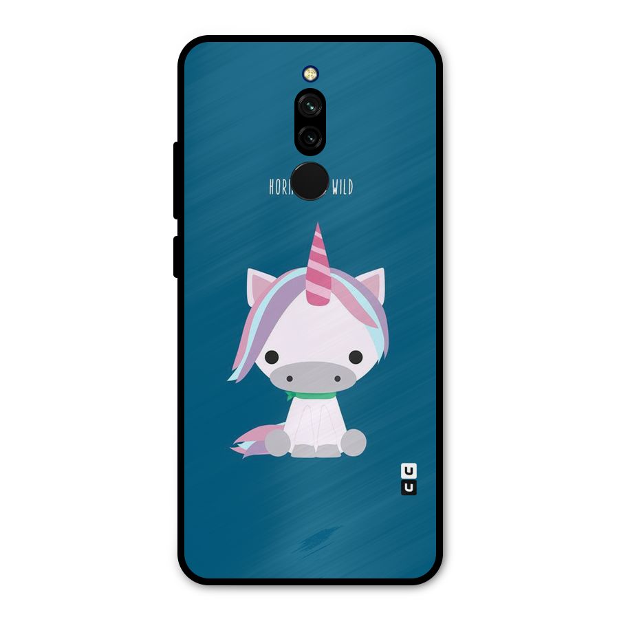 Born Wild Unicorn Metal Back Case for Redmi 8