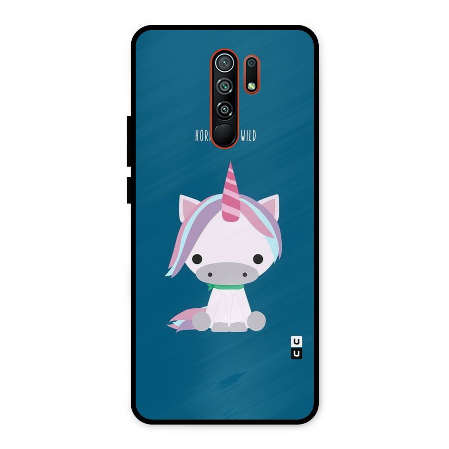 Born Wild Unicorn Metal Back Case for Redmi 9 Prime