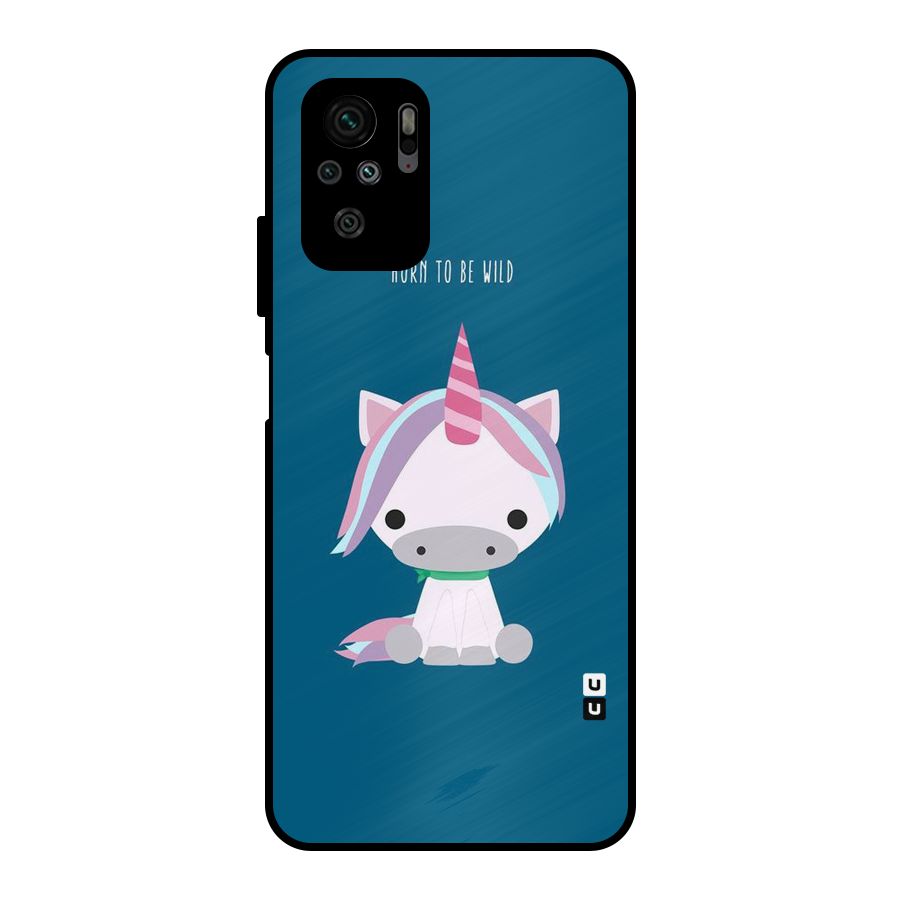 Born Wild Unicorn Metal Back Case for Redmi Note 10S
