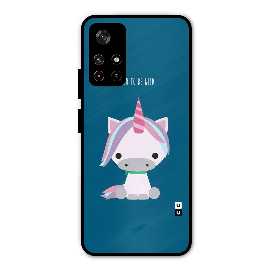 Born Wild Unicorn Metal Back Case for Redmi Note 11T 5G