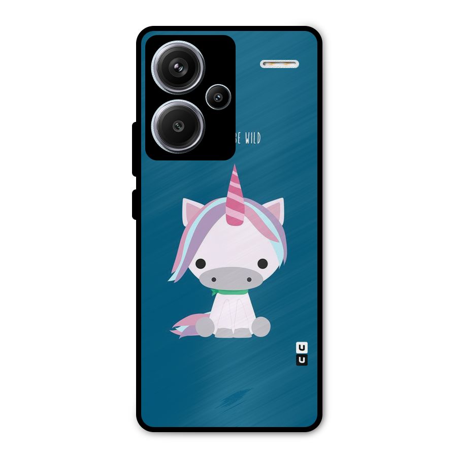 Born Wild Unicorn Metal Back Case for Redmi Note 13 Pro Plus