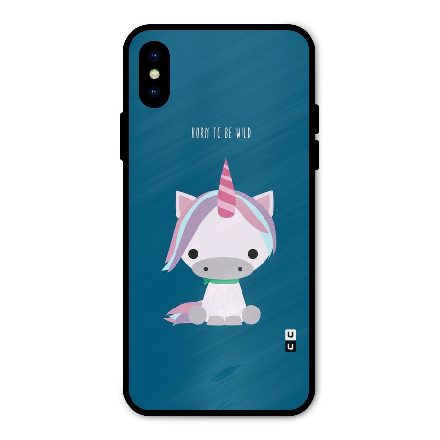 Born Wild Unicorn Metal Back Case for iPhone XS