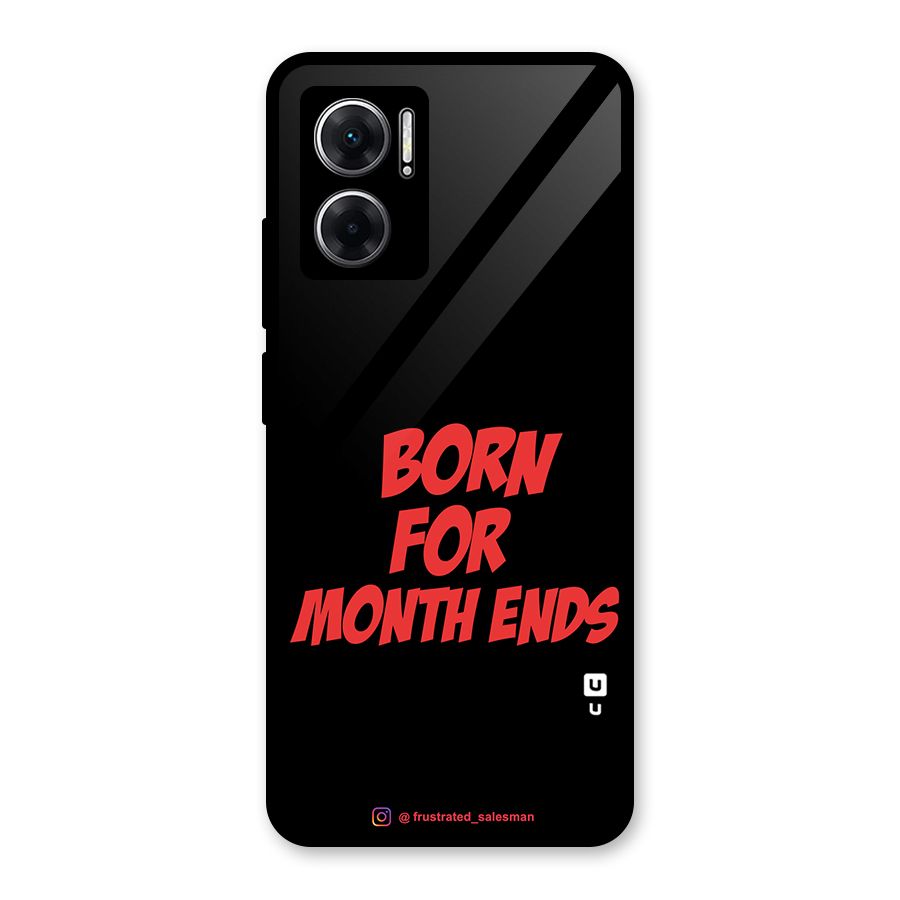 Born for Month Ends Black Glass Back Case for Redmi 11 Prime 5G
