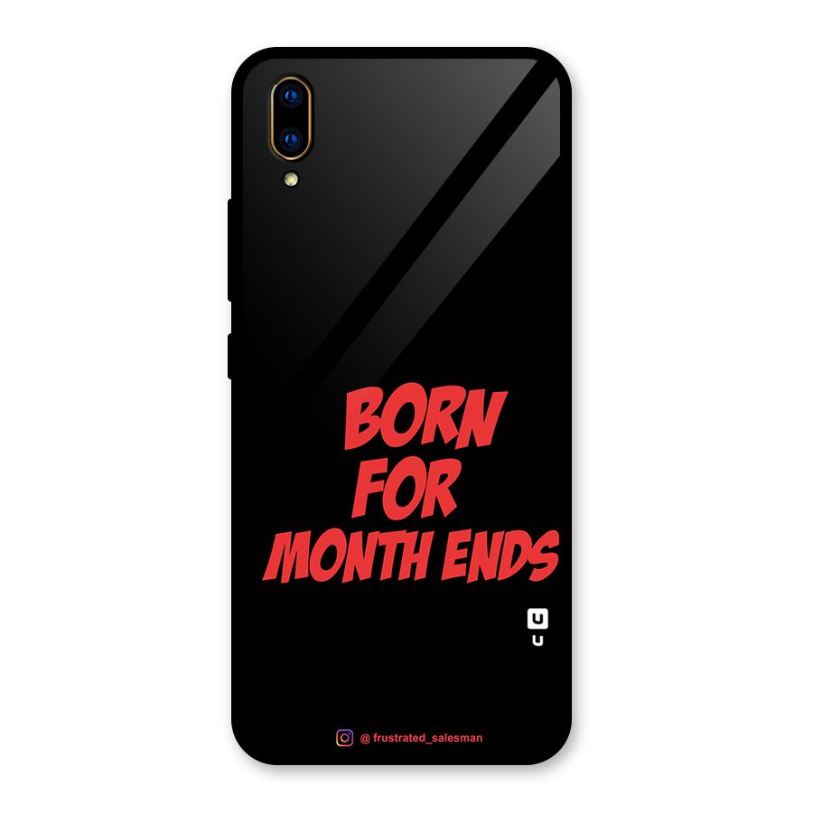 Born for Month Ends Black Glass Back Case for Vivo V11 Pro